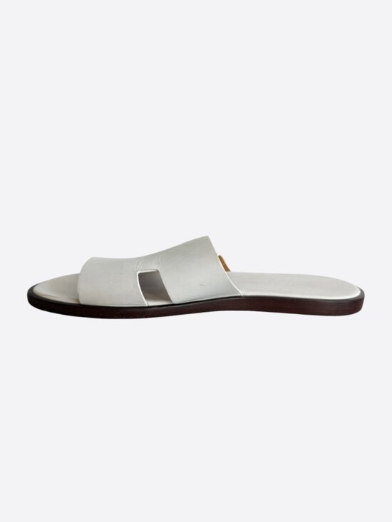 Hermes White & Brown Izmir Sandals main image 6
